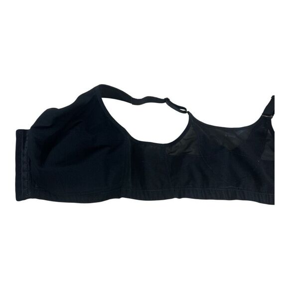 Laudine Hook Eye Front Close Wireless Bra Plus Size 44G Black Back Support - Picture 7 of 12